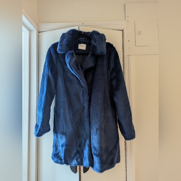 NWOT MSCH Copenhagen Blue Lora Fairy Faux Fur Coat Size XS/S - Picture 7 of 9